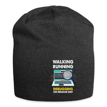 Walking Running Debugging on releas day Shirt - Bonnet en jersey - charbon - Devant