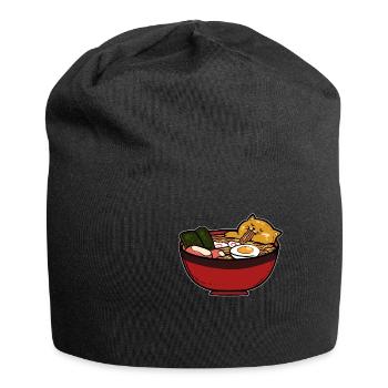 Chat ramen kawaii - Bonnet en jersey - noir - Devant