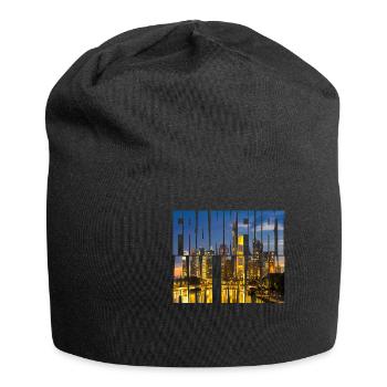 Frankfurt Am Main Foto Skyline - Jersey-Beanie - Schwarz - Vorne