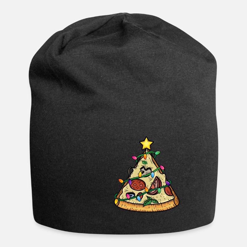 Pizza Christmas Tree Pyramide - Jersey-Beanie - Schwarz