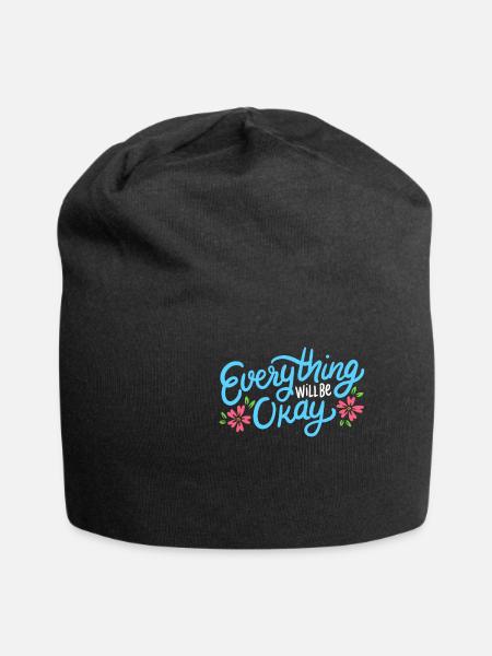 Inspirational quote - Jersey Beanie - black