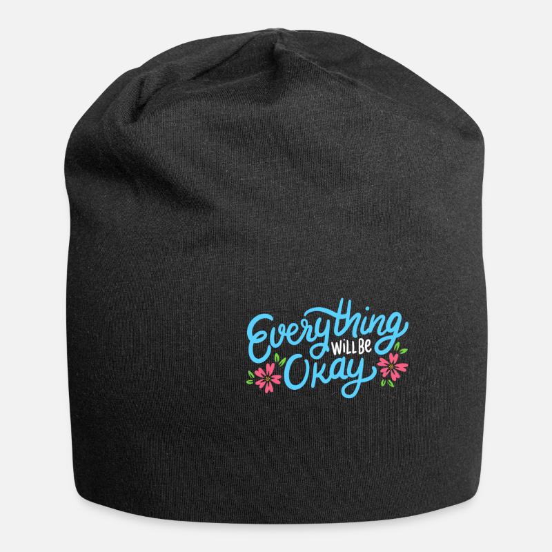 Inspirierendes Zitat - Jersey-Beanie - Schwarz