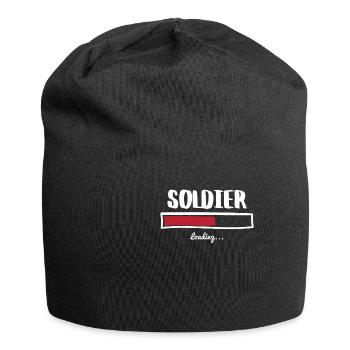 Funny Soldier Design - Jersey-Beanie - Schwarz - Vorne