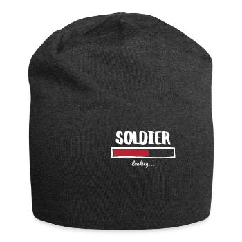 Funny soldier design - Jersey Beanie - charcoal grey - Front