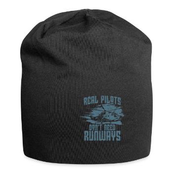 real pilots dont need runways Helikopter Pilot - Jersey-Beanie - Schwarz - Vorne