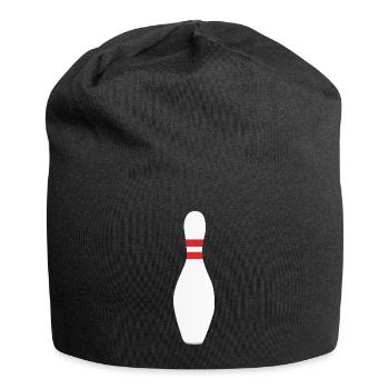Ein Bowling bzw Kegel Pin - Jersey-Beanie - Schwarz - Vorne