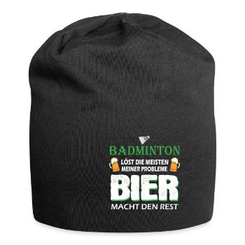 Badminton Federball Lustige Badminton Sprüche - Jersey-Beanie - Schwarz - Vorne
