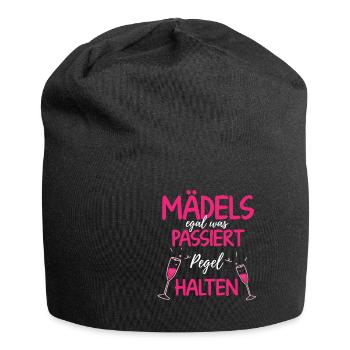 Mädels Egal Was Passiert Pegel Halten Design - Jersey-Beanie - Schwarz - Vorne