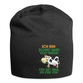 SECOND HAND VEGETARIER FLEISCHESSER HUMOR - Jersey-Beanie - Schwarz - Vorne