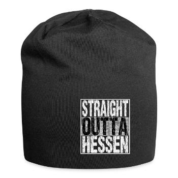 Straight outta Hessen direkt aus Hessen - Jersey-Beanie - Schwarz - Vorne
