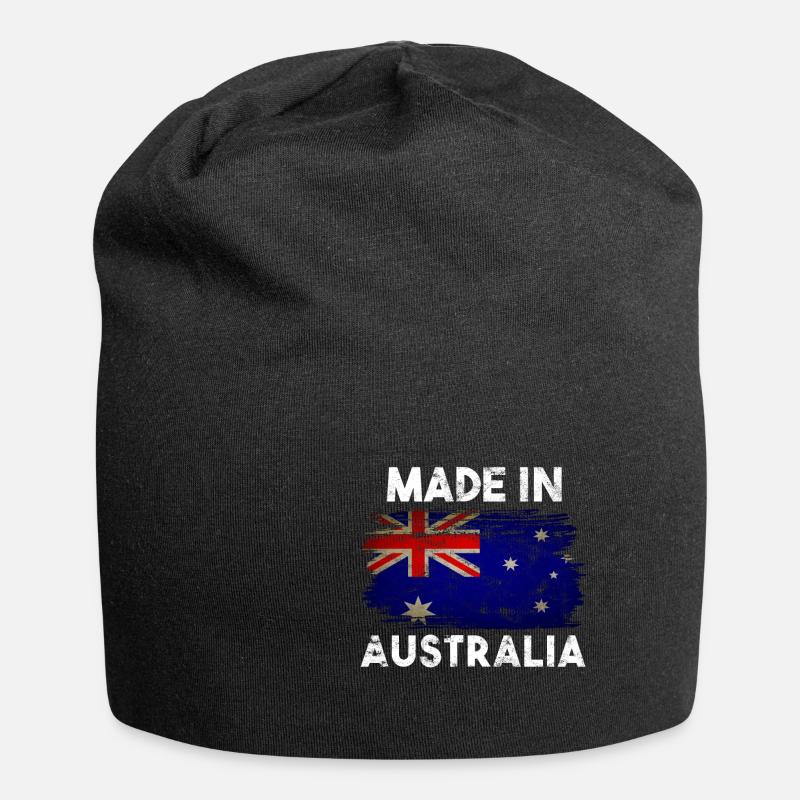 Australien - Jersey-Beanie - Schwarz