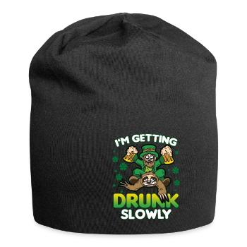 EN OBTENIR DE LA BOISSON LENTEMENT lent humour bière gobelin paresseux - Bonnet en jersey - noir - Devant