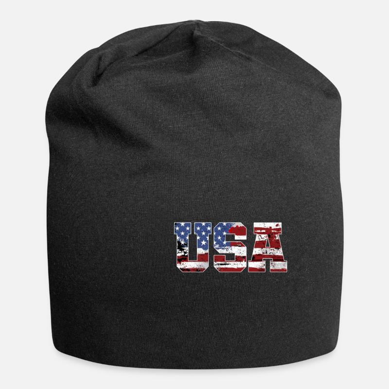 USA drapeau américain - Bonnet en jersey - noir