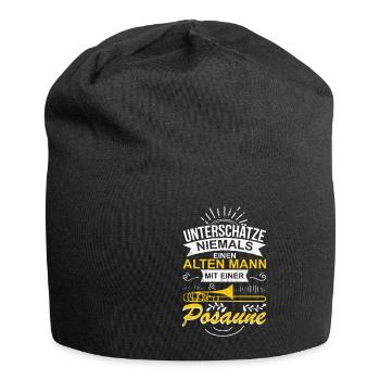 Posaunist Alter Mann Lustiges Geschenk - Jersey-Beanie - Schwarz - Vorne