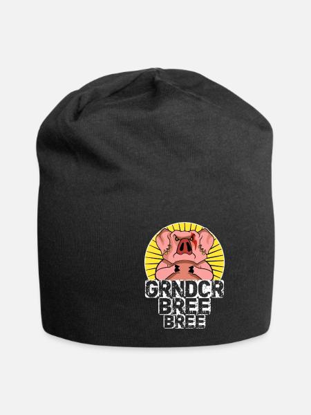 Grindcore Pig Squeal Bree grunt concert gift - Jersey Beanie - black