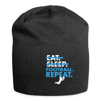 Good Eat Sleep Football Repeat T-shirt - Jersey Beanie - black - Front