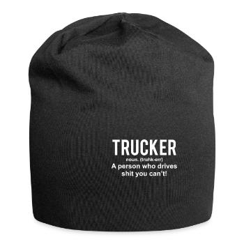 Funny Trucker Definition Truck Drivers gift - Jersey Beanie - black - Front