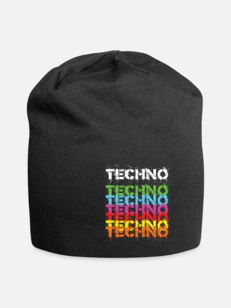 Techno Techno Freak Techno Music - Jersey Beanie - black