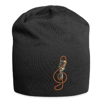 Retro Mikrofon Vintage Karaoke Sänger DJ Geschenk - Jersey-Beanie - Schwarz - Vorne