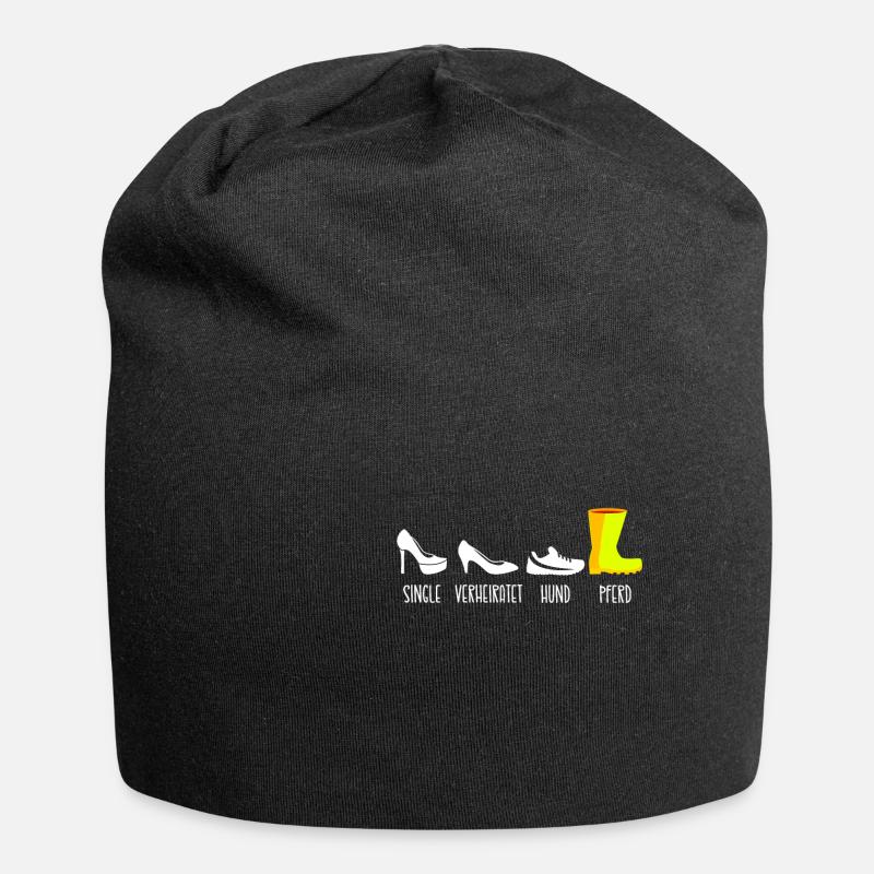 Singel Verheiratet Hund Pferd - Jersey-Beanie - Schwarz