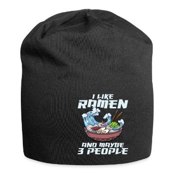 Ramen Lustig - Jersey-Beanie - Schwarz - Vorne