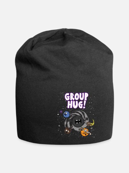 GROUP HUG Black Hole Funny saying wormhole - Jersey Beanie - black