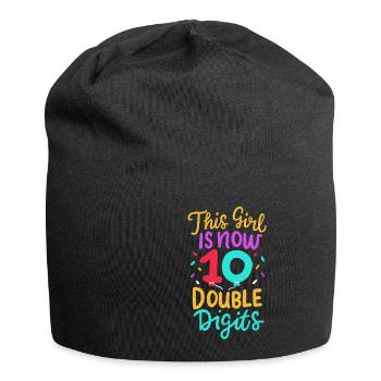 10e anniversaire enfant fille - Bonnet en jersey - noir - Devant