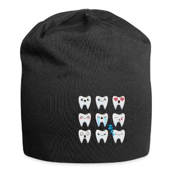 Zahnarzt Zahnarztpraxis Zähne - Jersey-Beanie - Schwarz - Vorne