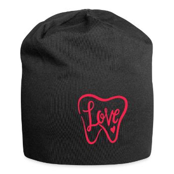 Zähne - Jersey-Beanie - Schwarz - Vorne
