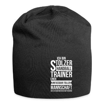 Handballtrainer Lustiger Spruch Geschenk - Jersey-Beanie - Schwarz - Vorne