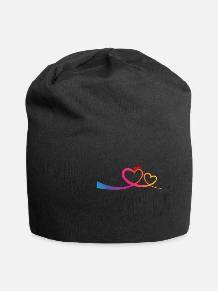 Henne und Küken in Love Hühner - Jersey-Beanie - Schwarz
