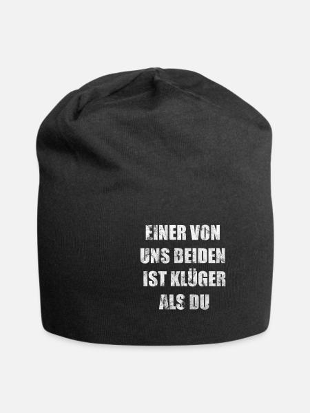 Lustiger Spruch - Jersey-Beanie - Schwarz