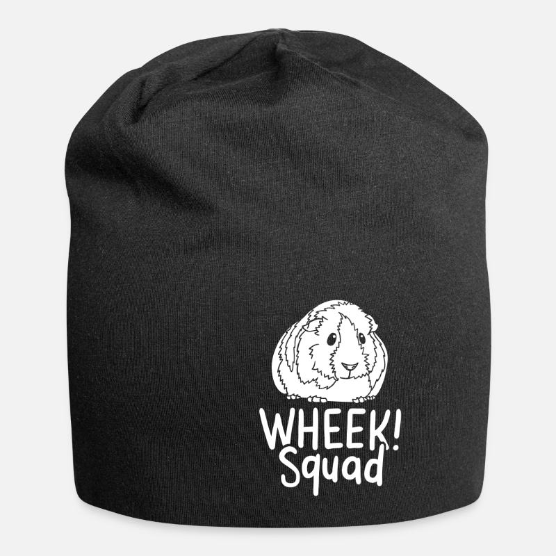 Meerschweinchen - Jersey-Beanie - Schwarz