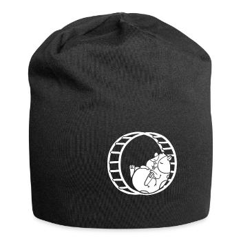 Hamster - Jersey-Beanie - Schwarz - Vorne