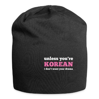 K-Pop Koreanische Popmusik - Jersey-Beanie - Schwarz - Vorne