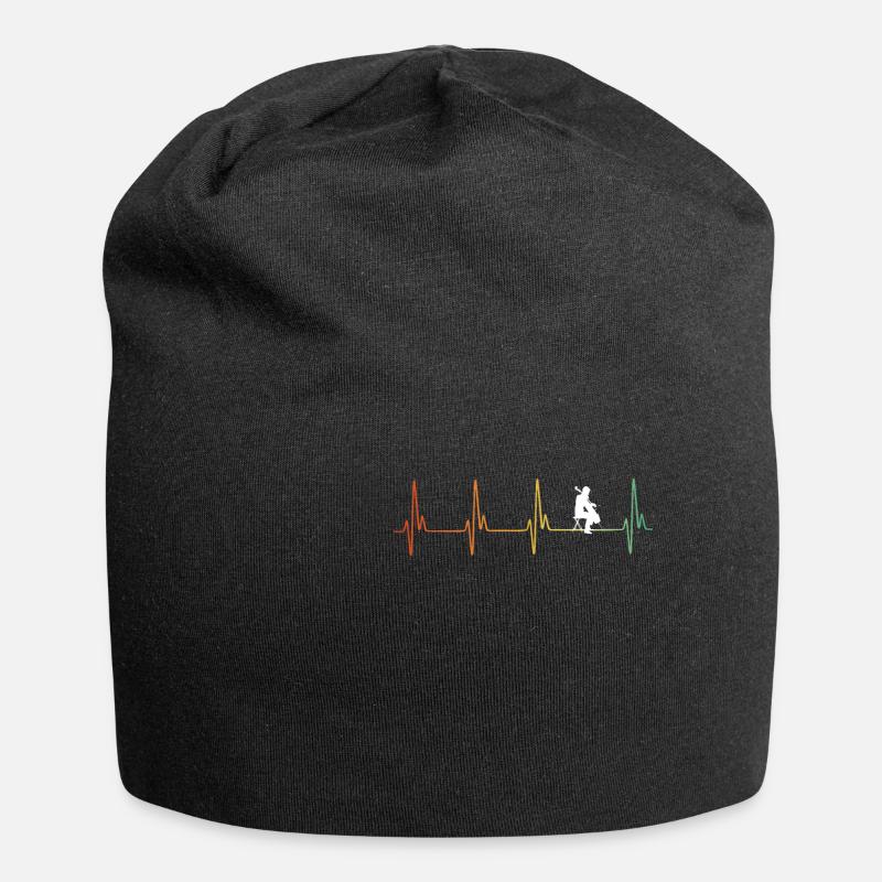 Battement de coeur de violoncelle vintage - Bonnet en jersey - noir
