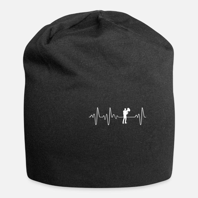 Tuba heartbeat - Jersey Beanie - black