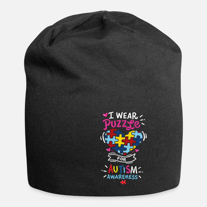 Autismus - Jersey-Beanie - Schwarz