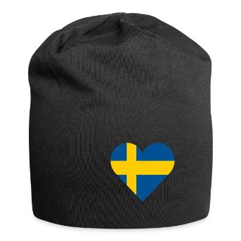 Schweden, Herz, Liebe - Jersey-Beanie - Schwarz - Vorne