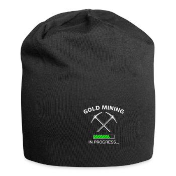 Goldwaschen Goldschürfen cooles Design - Jersey-Beanie - Schwarz - Vorne