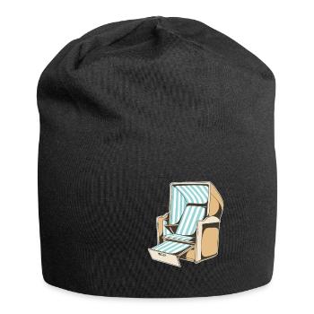 Strandkorb Strandkörbe Nordsee Ostsee Strand - Jersey-Beanie - Schwarz - Vorne