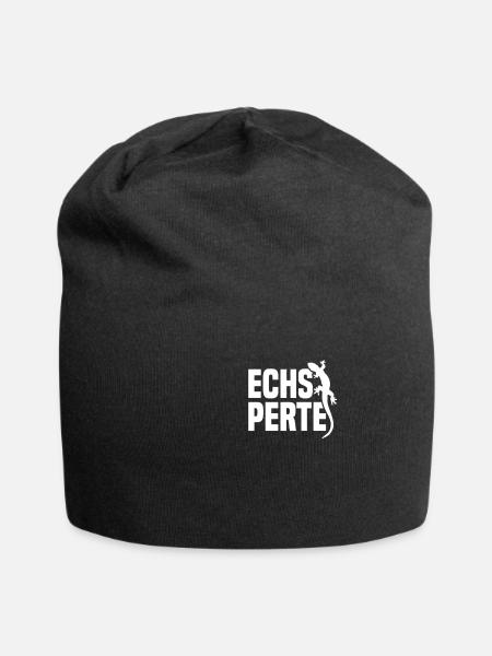Echsperte Echse Echsen Reptil Reptilien Tierpflger - Jersey-Beanie - Schwarz