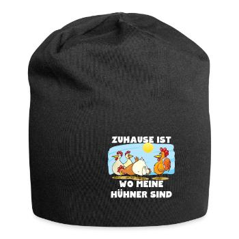 Zuhause ist wo meine Hühner sind - Jersey-Beanie - Schwarz - Vorne