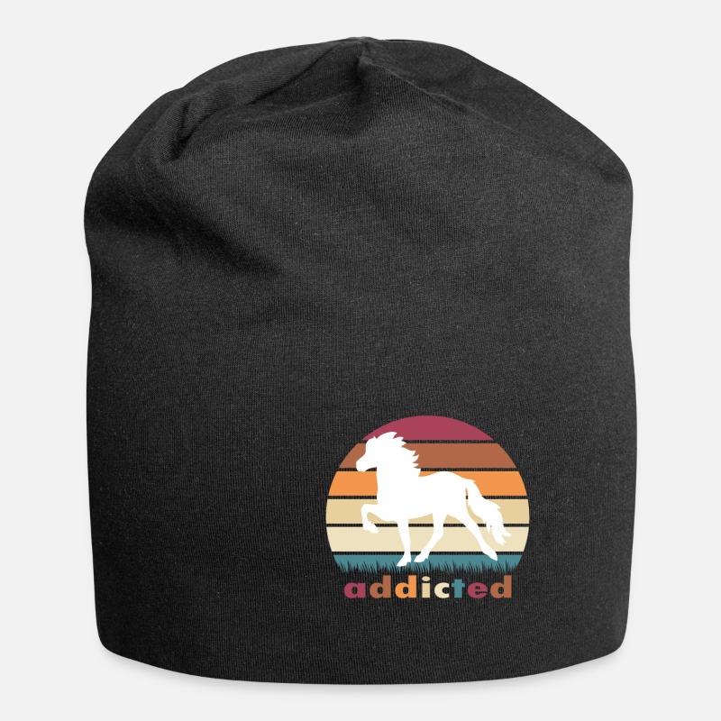 addicted Islandpferd - Jersey-Beanie - Schwarz