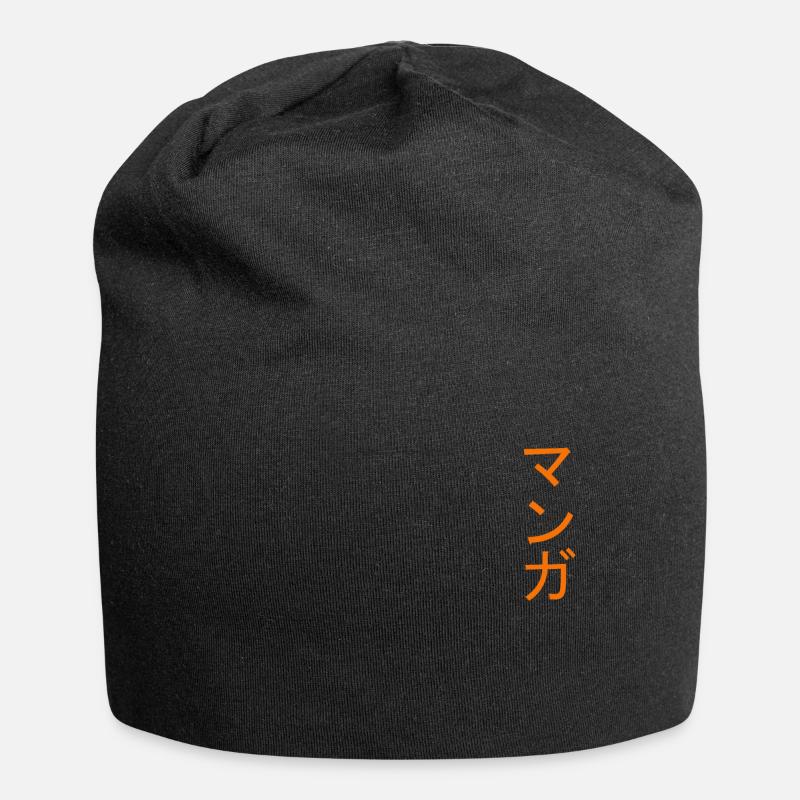 Manga - Jersey-Beanie - Schwarz