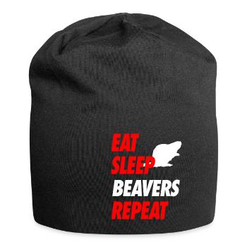 EAT SLEEP BEAVERS REPEAT T Shirt - Jersey-Beanie - Schwarz - Vorne