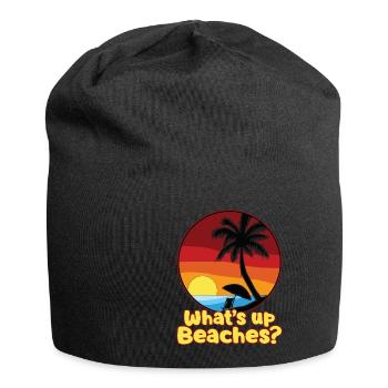 WHATS UP BEACHES - Jersey Beanie - black - Front