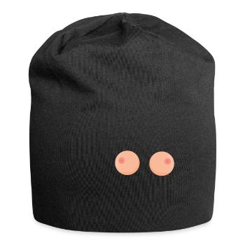 Brüste Titten Boobs tits - Jersey-Beanie - Schwarz - Vorne