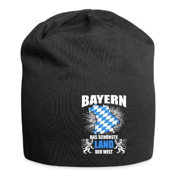Bayern - Schönstes Land der Welt I Lustiger Spruch - Jersey-Beanie - Schwarz - Vorne
