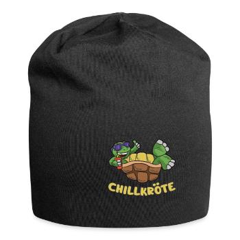CHILL Schildkröte Chiller Faul Relaxed - Jersey-Beanie - Schwarz - Vorne
